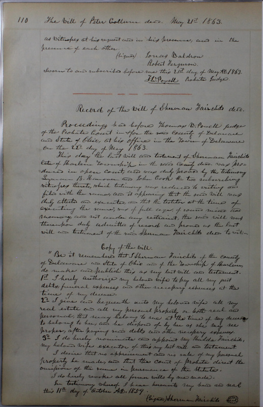 Delaware County Ohio Will Records Vol. 4 1859-1869 (p. 142)