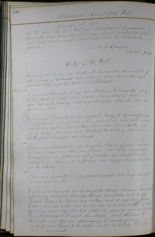 Delaware County Ohio Will Records Vol. 6 1876-1883 (p. 297)