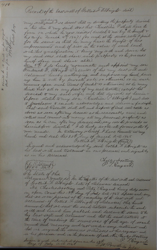 Delaware County Ohio Will Records Vol. 4 1859-1869 (p. 432)