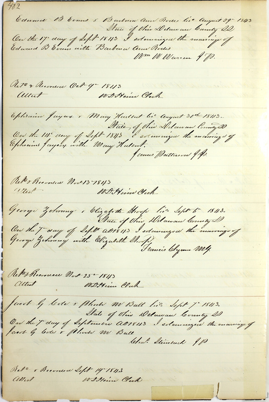 Marriage Records Vol.1 1835-1845 (p. 406)