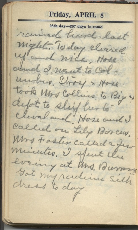 Roberta Hopkins' Diary 1927 (p. 104)