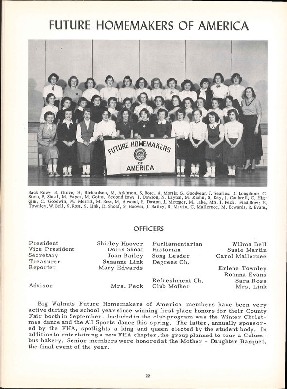 Big Walnut High School Yearbook. 1954: The Flame (p. 23)