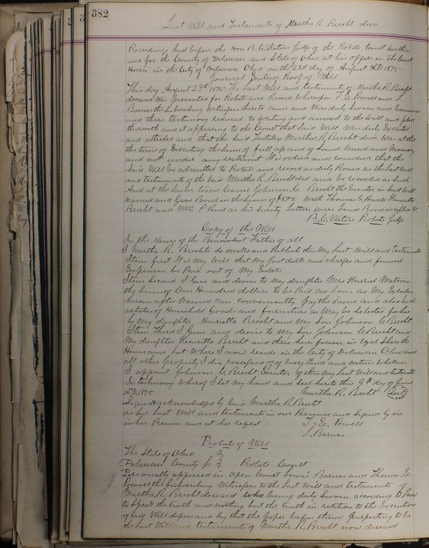 Delaware County Ohio Will Records Vol. 5 1869-1876 (p. 415)