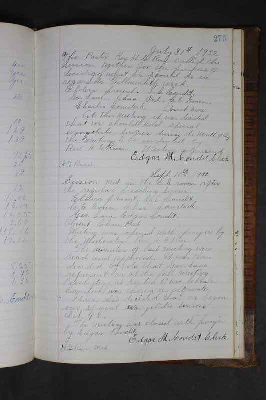 Sessional Records of the 1st Presbyterian Church of Trenton Delaware County Ohio 1873-1937 (p. 262)