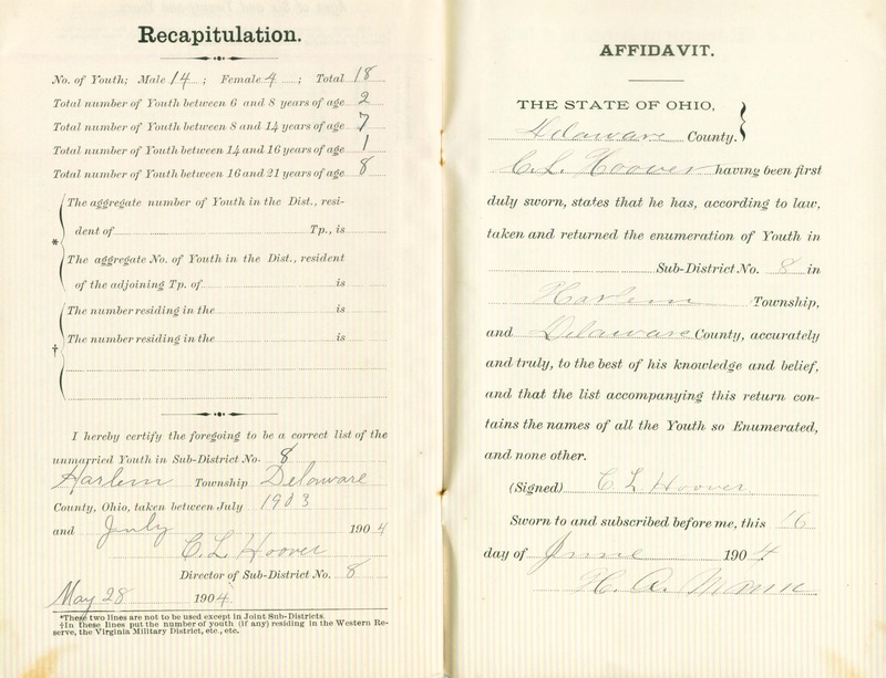 Harlem Township Enumeration of Youth Sub-District 8, May 28, 1904 (p. 5)