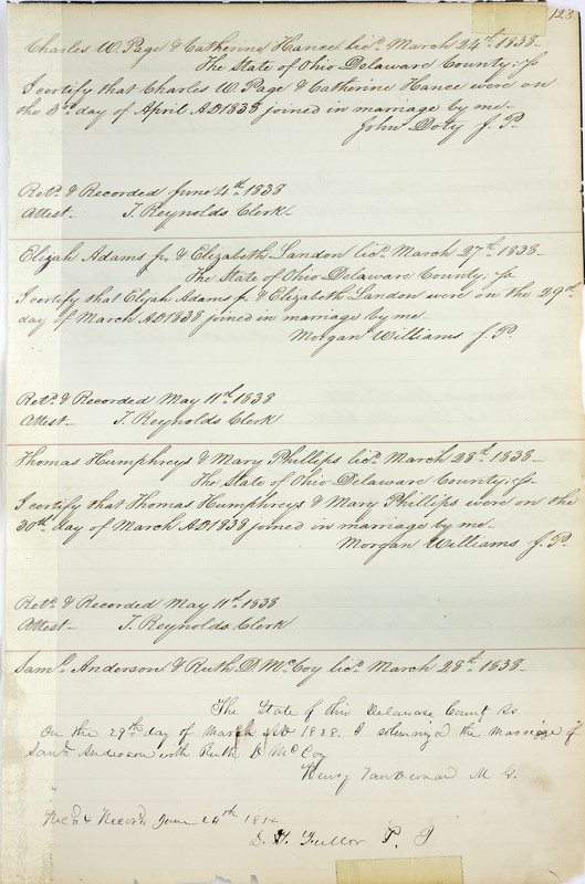 Marriage Records Vol.1 1835-1845 (p. 127)