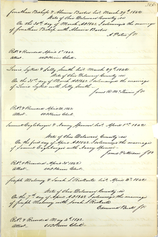 Marriage Records Vol.1 1835-1845 (p. 329)