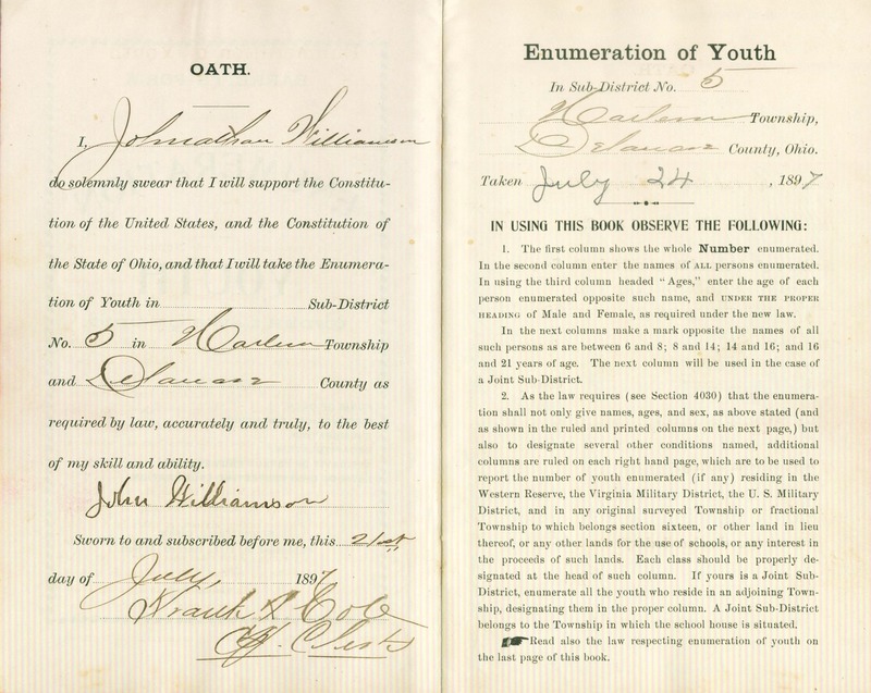 Harlem Township Enumeration of Youth Sub-District 5, July 24, 1897 (p. 3)