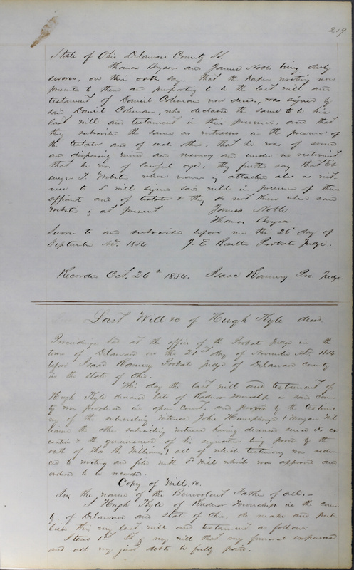 Delaware County Ohio Will Records Vol. 3 1850-1859 (p. 271)