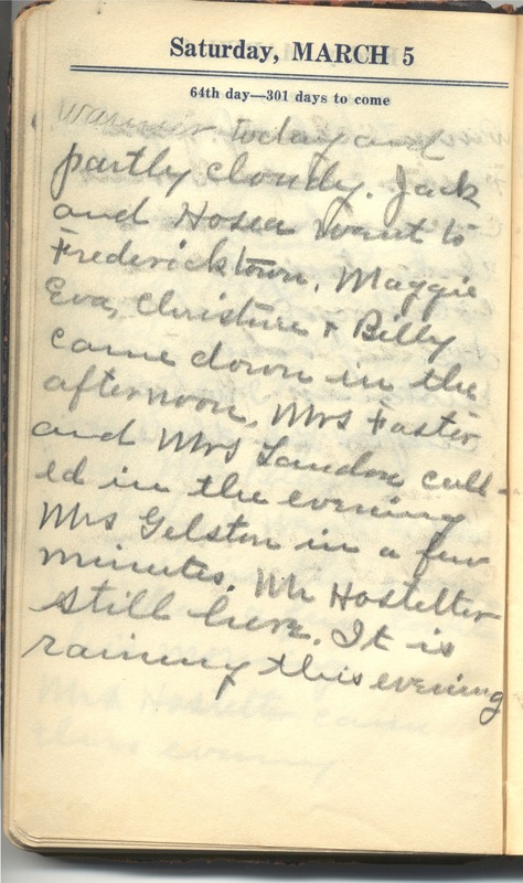 Roberta Hopkins' Diary 1927 (p. 70)