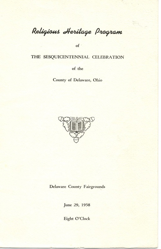 Religious Heritage Program of the Sesquicentennial Celebration of the County of Delaware, Ohio (p. 1)