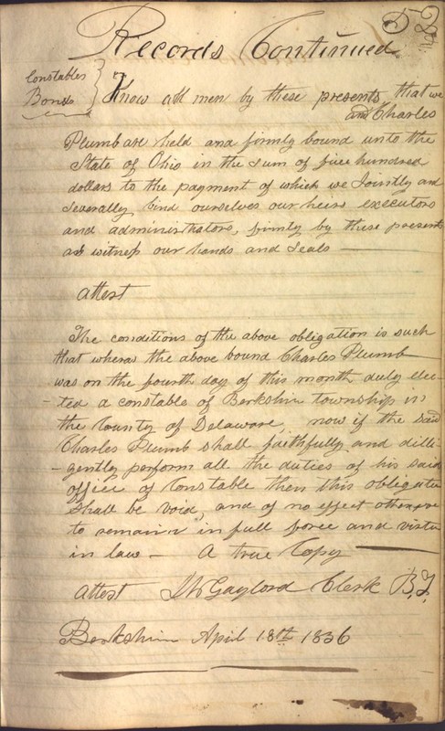 Record Book of Berkshire Township No. 2 1807-1843 (p. 65)