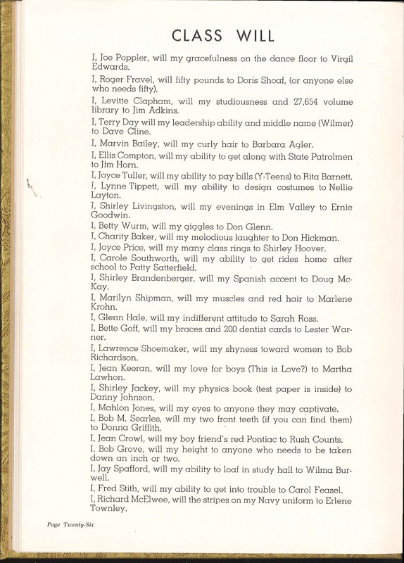 Big Walnut High School Yearbook. 1953: The Flame (p. 25)