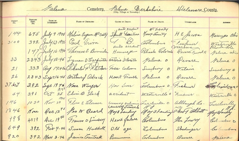 Cemetery Record Galena and Berkshire Cemetery (p. 28)