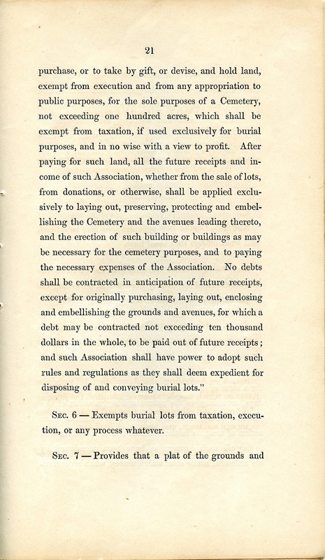 Rules and Regulations and Articles of Association of Oak Grove Cemetery (p. 24)