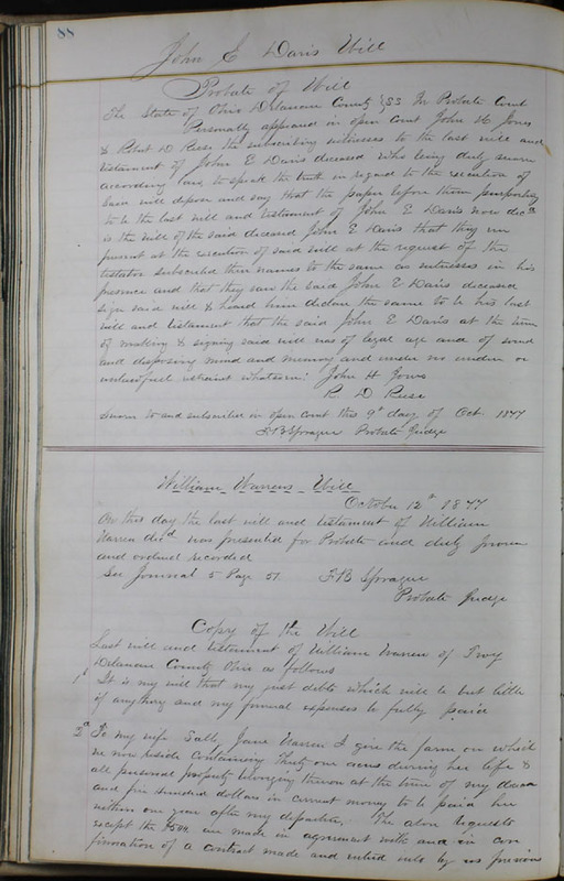 Delaware County Ohio Will Records Vol. 6 1876-1883 (p. 144)