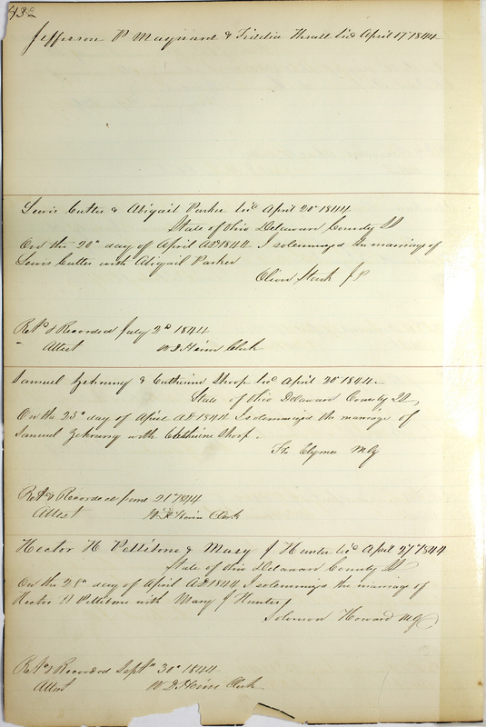 Marriage Records Vol.1 1835-1845 (p. 436)