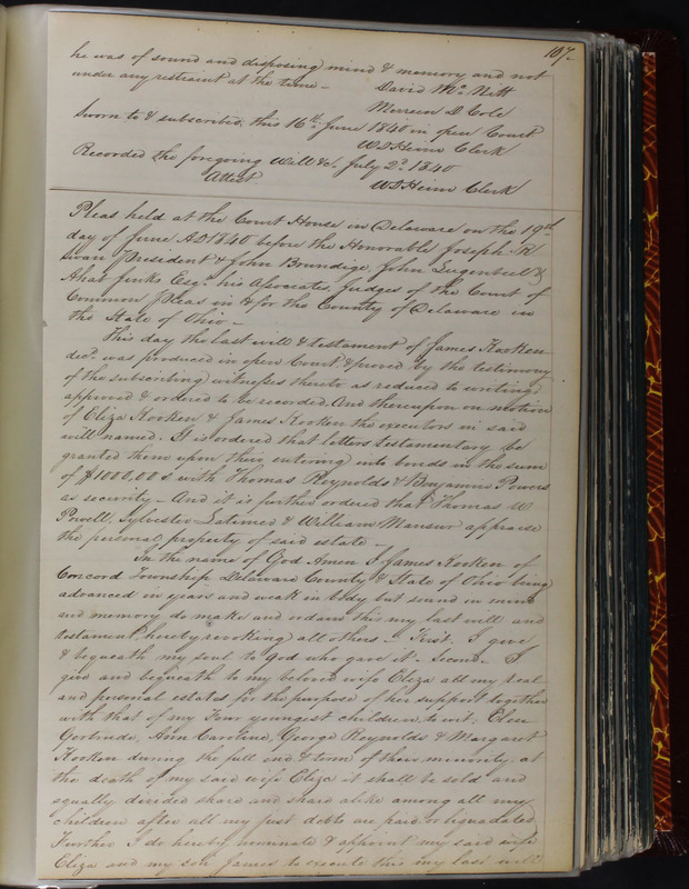 Delaware County Ohio Will Records Vol. 2 1835-1850 (p. 152)