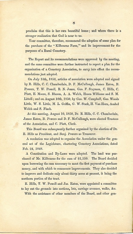 Rules and Regulations and Articles of Association of Oak Grove Cemetery (p. 11)