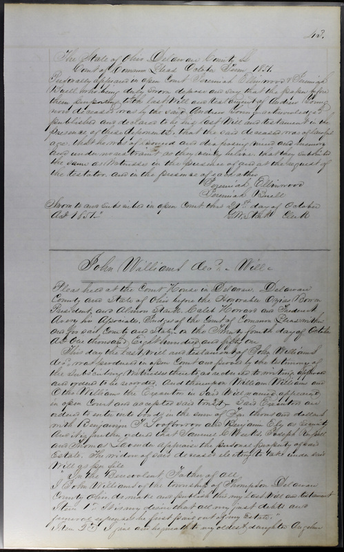 Delaware County Ohio Will Records Vol. 3 1850-1859 (p. 95)