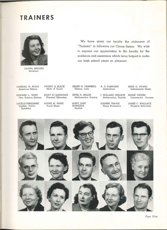 Big Walnut High School Yearbook. 1952: The Flame (p. 12)