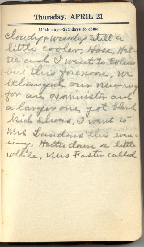 Roberta Hopkins' Diary 1927 (p. 117)