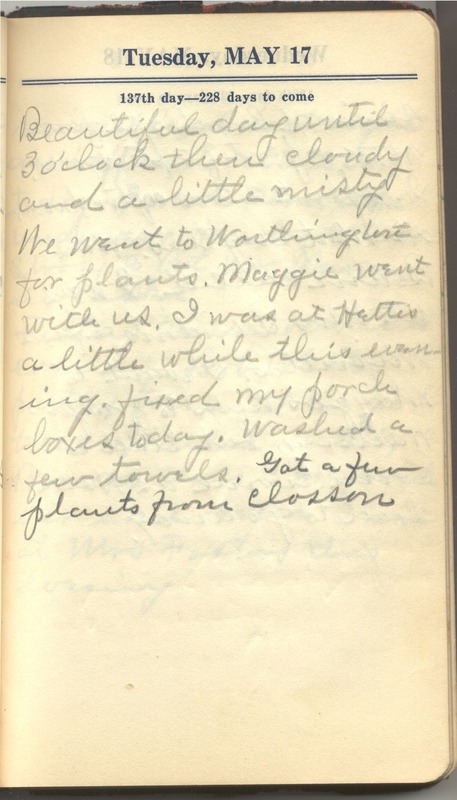 Roberta Hopkins' Diary 1927 (p. 143)