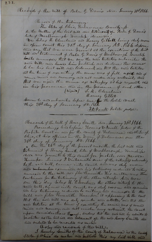 Delaware County Ohio Will Records Vol. 4 1859-1869 (p. 264)