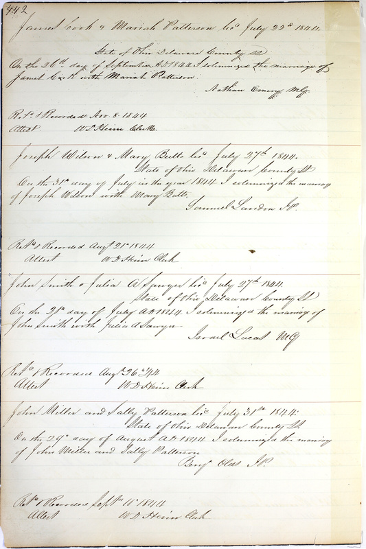 Marriage Records Vol.1 1835-1845 (p. 446)