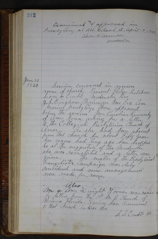 Sessional Records of the 1st Presbyterian Church of Trenton Delaware County Ohio 1873-1937 (p. 200)