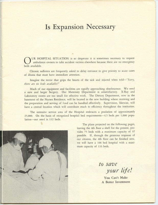 The Jane M. Case Hospital Building Campaign (p. 5)