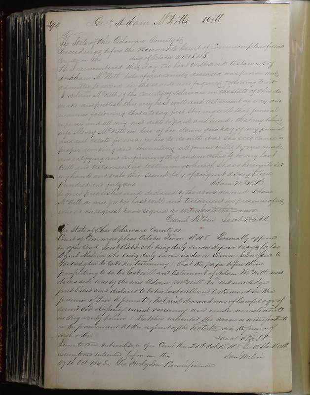 Delaware County Ohio Will Records Vol. 2 1835-1850 (p. 439)