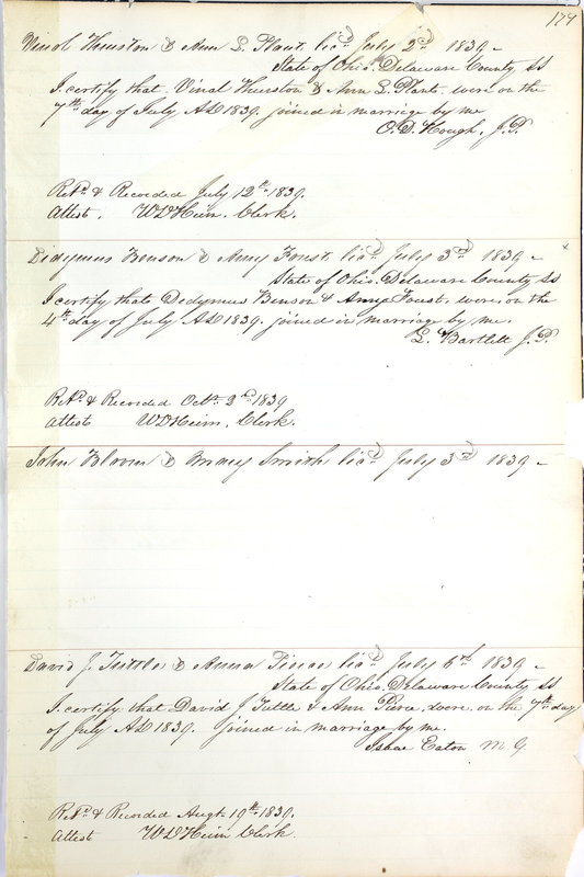 Marriage Records Vol.1 1835-1845 (p. 183)