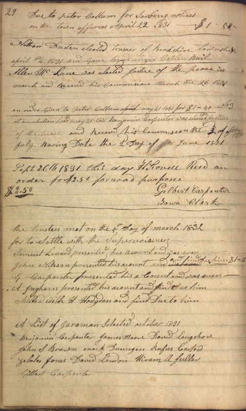 Record Book of Berkshire Township No. 2 1807-1843 (p. 42)