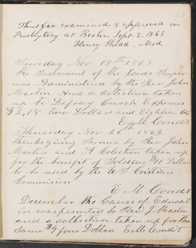 Sessional Records of the 1st Presbyterian Church of Trenton, Delaware Co., Ohio, 1831 (p. 51)