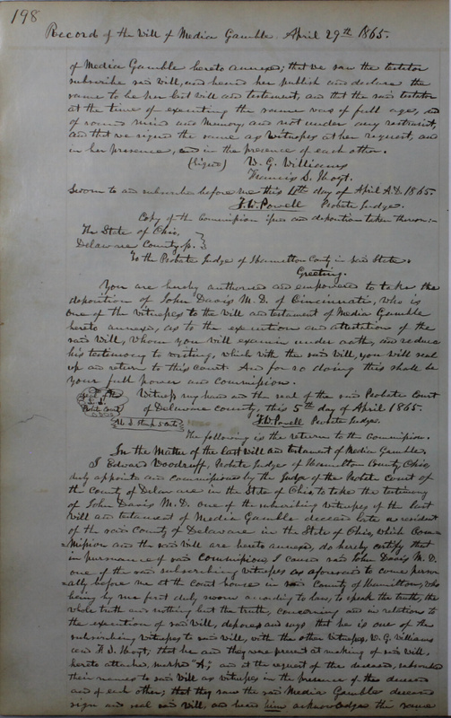 Delaware County Ohio Will Records Vol. 4 1859-1869 (p. 230)