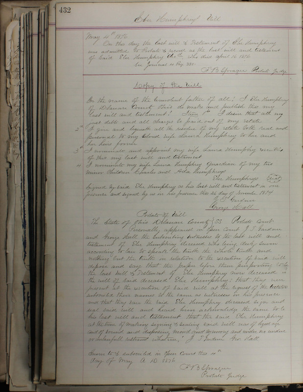 Delaware County Ohio Will Records Vol. 5 1869-1876 (p. 465)