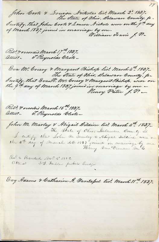 Marriage Records Vol.1 1835-1845 (p. 83)