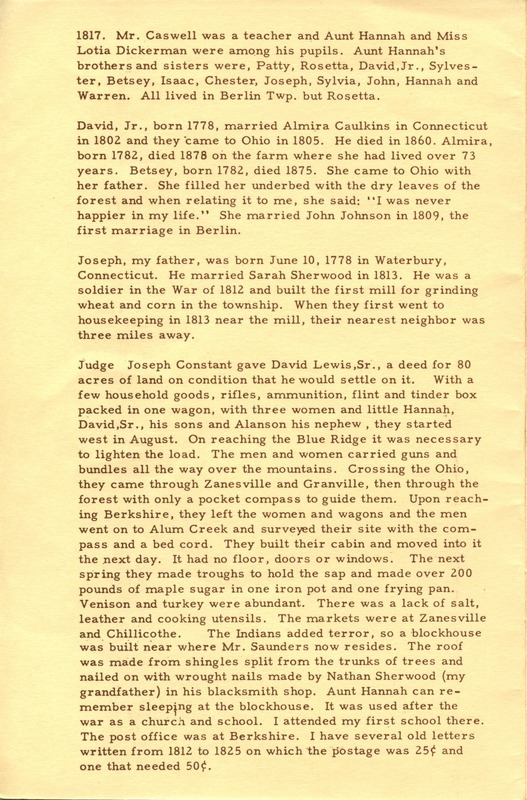 Berlin Township Program of the Delaware County Historical Society (p. 4)