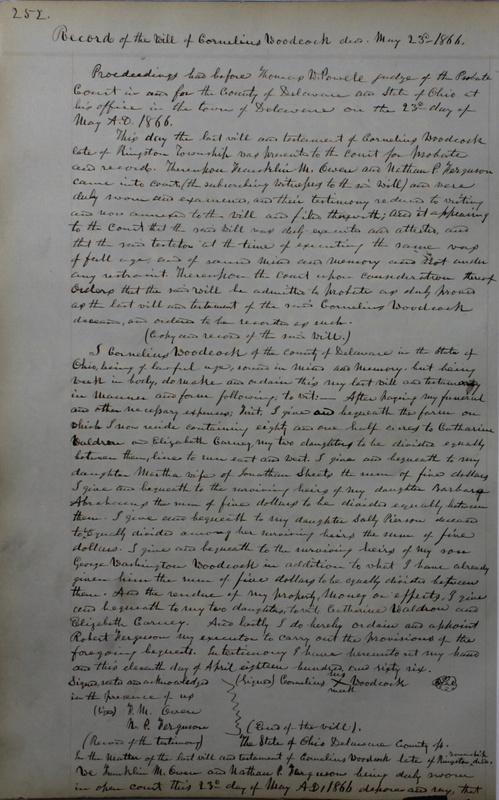 Delaware County Ohio Will Records Vol. 4 1859-1869 (p. 284)