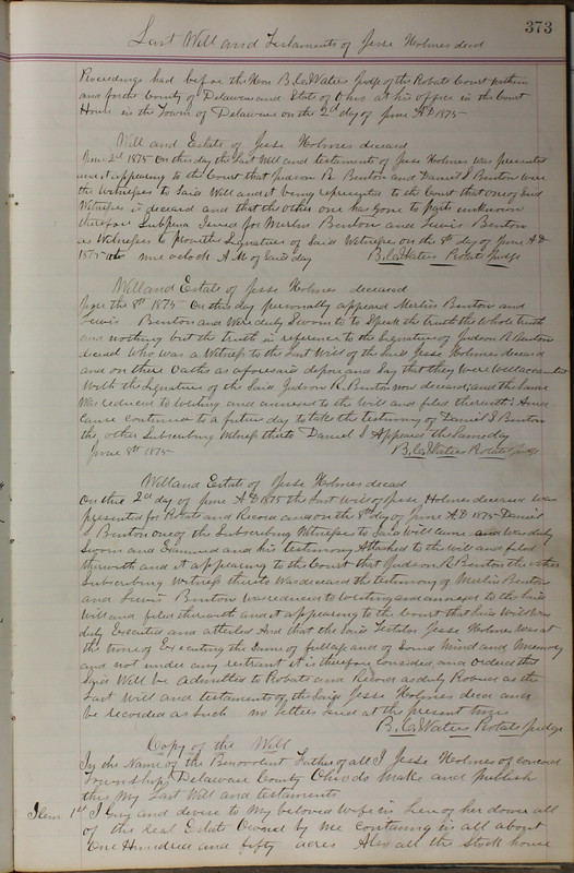 Delaware County Ohio Will Records Vol. 5 1869-1876 (p. 406)