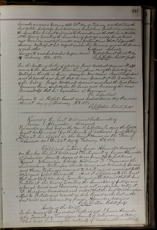 Delaware County Ohio Will Records Vol. 5 1869-1876 (p. 280)