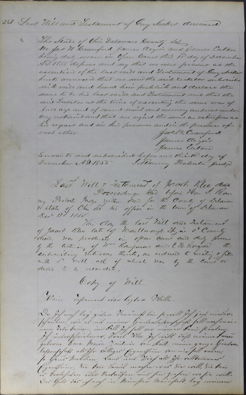 Delaware County Ohio Will Records Vol. 3 1850-1859 (p. 320)