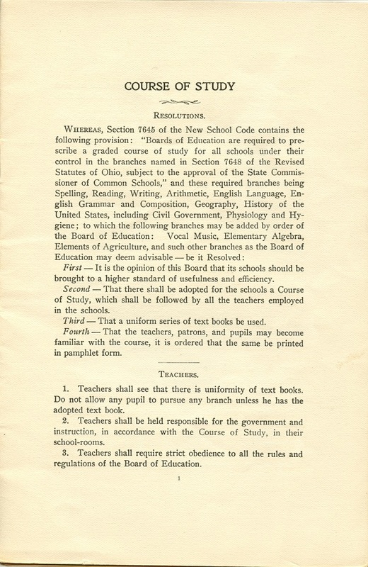 Course of Study Rules and Regulations of Thompson Township Delaware County, Ohio Public Schools (p. 3)