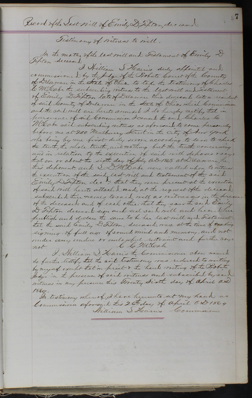 Delaware County Ohio Will Records Vol. 5 1869-1876 (p. 40)