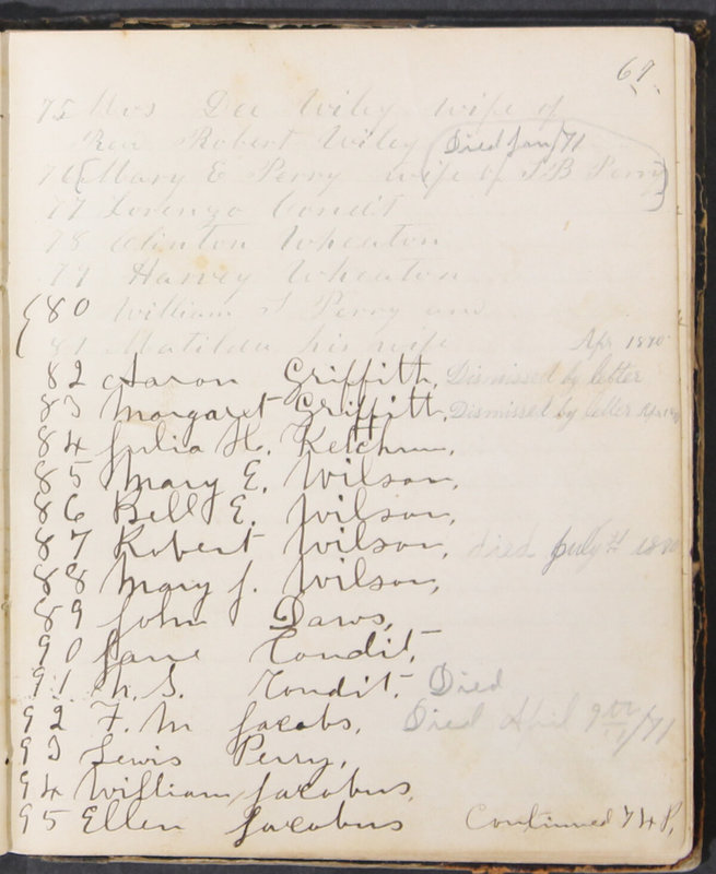 Sessional Records of the 1st Presbyterian Church of Trenton, Delaware Co., Ohio, 1831 (p. 73)