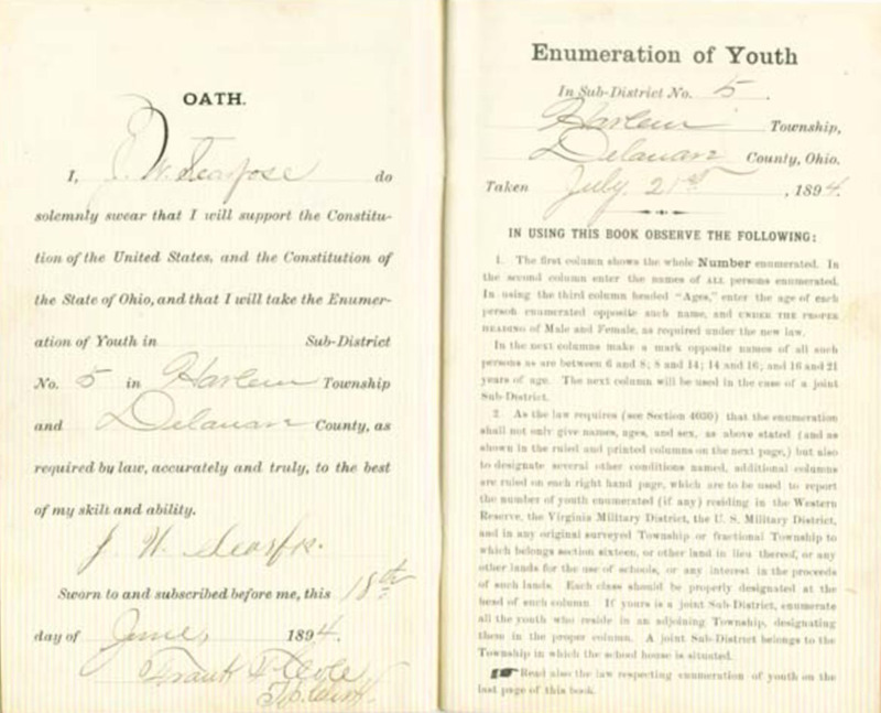 Harlem Township Enumeration of Youth Sub-District 5, July 21, 1894 (p. 3)